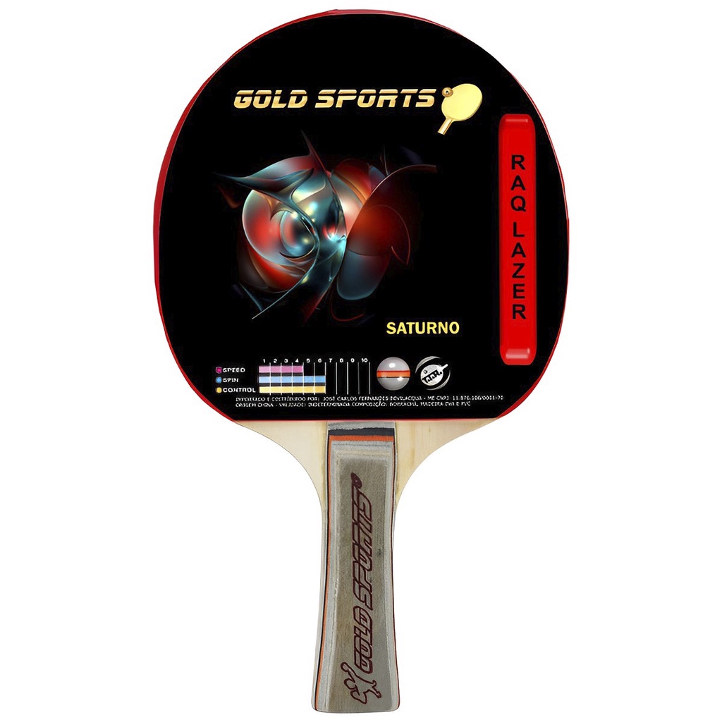 Raquete Tênnis De Mesa Gold Sports Saturno
