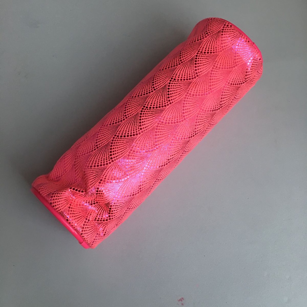 Estojo Escolar 20cm Redondo Rosa Brilhante Shine