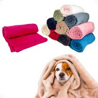 Cobertor Manta Lisa Microfibra 70x94 Para Cães Cachorro e Gato Pet - Cores Sortidas