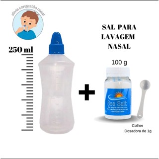 Kit Lavagem Nasal Garrafinha 250ml + Sal Lavagem Nasal 100g