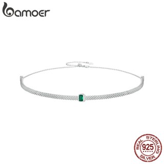 BAMOER 925 Colar Puro Crawler E Esmeralda Buckle Necklace Moda Jóias Presentes Para Mulheres