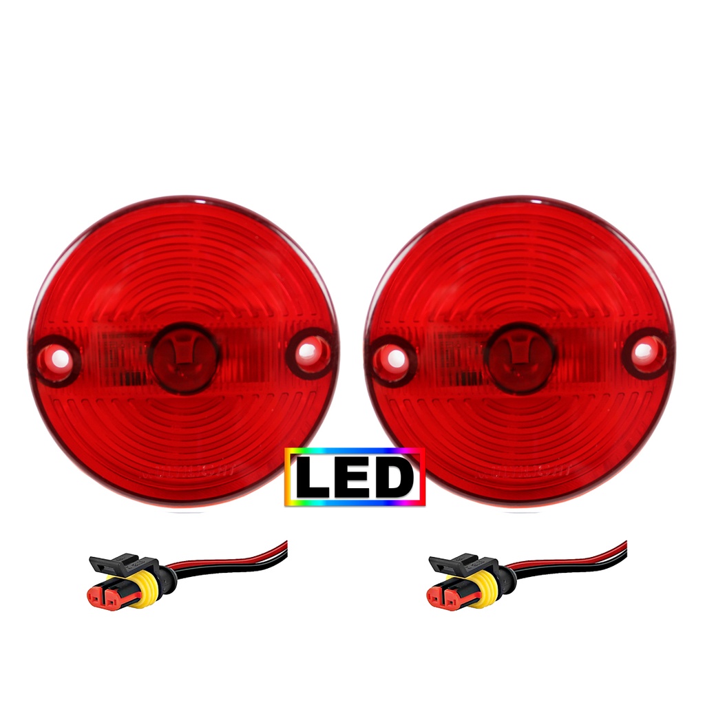 KIT 2 Lanterna Vigia Ônibus 70mm LED BIVOLT VM +Conector