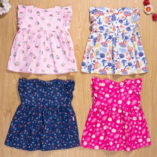 Vestido de bebê em tricoline verão até 12 meses