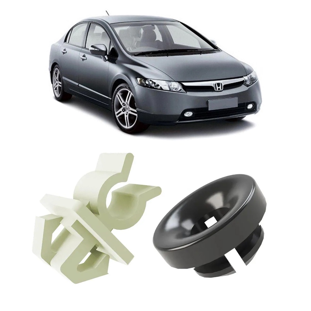 Kit Grampo Vareta Haste Capô Civic 07 08 09 10 11
