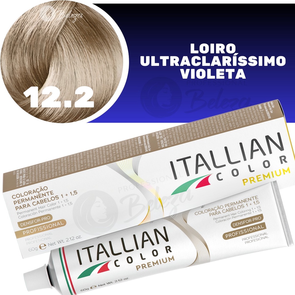 Coloração Itallian Color Louro Ultraclarissimo Violeta 12.2 em Oferta na Shopee