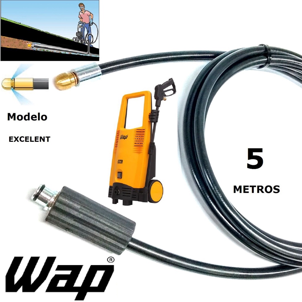 Mangueira desentupidora de tubulação WAP - 5 Metros - Wap EXCELENT