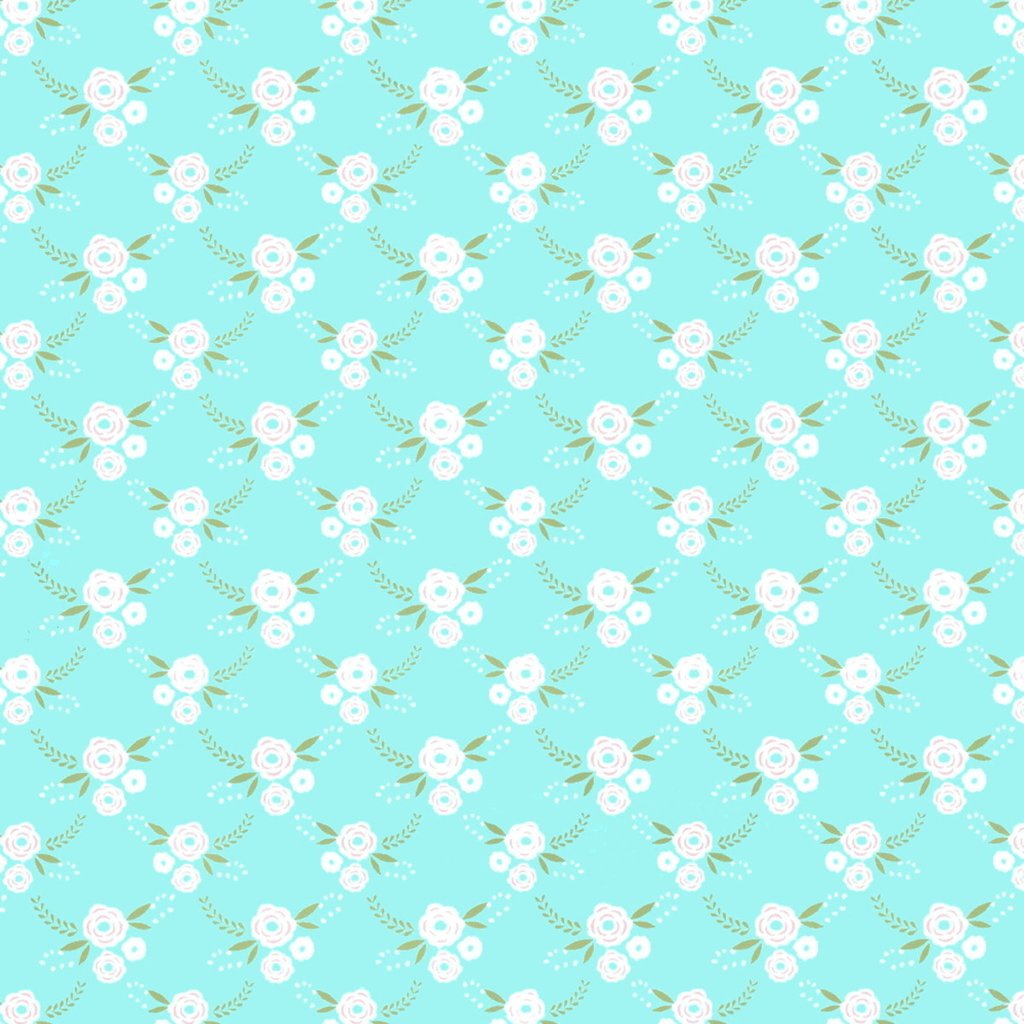Tecido Patchwork Mini Bouquets Sweet Garden Azul 4883