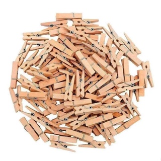 300 Mini pregador para drinks e fotos Natural Madeira 2,5cm em Oferta na Shopee