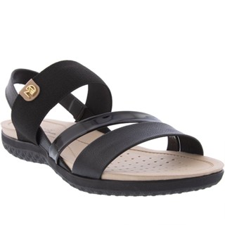 Sandália Modare Ultraconforto Flatform Tira Elástica Verniz Preto