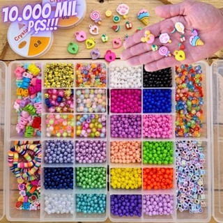 Maleta de Miçangas Kit Completo Infantil 10mil Pçs P Montar Pulseiras Colar Coloridas em Oferta na Shopee