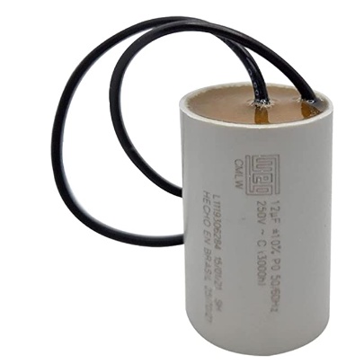 Capacitor 12uf 250v 2 Fios Para Motor Portão Elétronico Peccinin PPA Garen RCG Omeda AGL - WEG