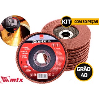 DISCO DE DESBASTE TIPO FLAP, GRAO 40, 115 MM X 22 MM//MTX - 740279