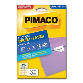 Etiqueta inkjet/laser A5Q2337 com 12 folhas Pimaco