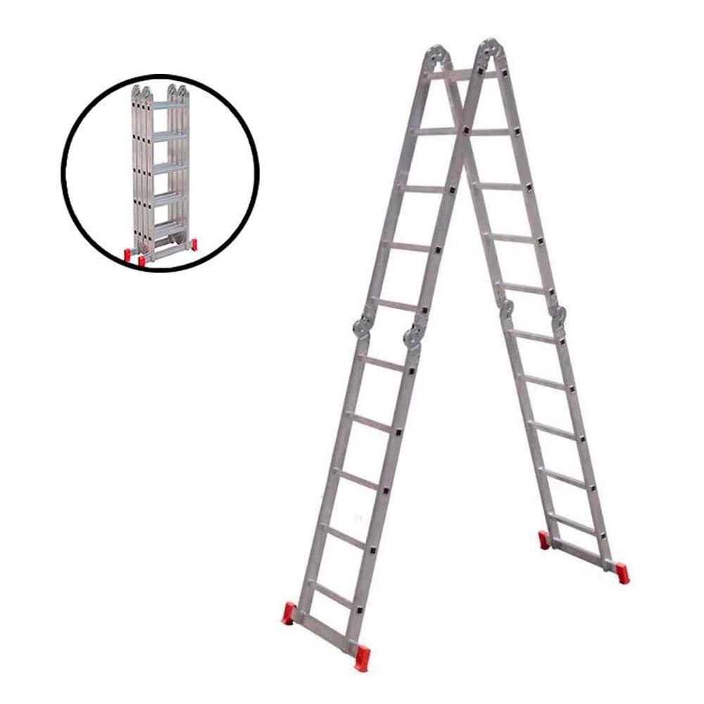 Escada Alumínio Articulada 20 Degraus 5.23 Metros 13 Posições EVALD em Oferta na Shopee