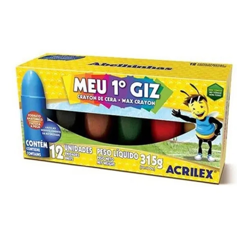 Giz De Cera Meu Primeiro Giz Com 12 Cores Diversas