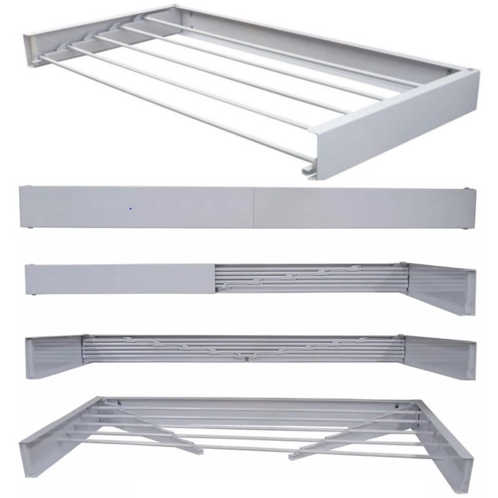 Varal Magico 4 Varetas Em Aluminio 50cm - Dobravel Branco