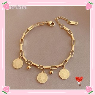 Pulseira URTUM Jóias Em Aço Inoxidável Retrato Gótico Dourado Camadas