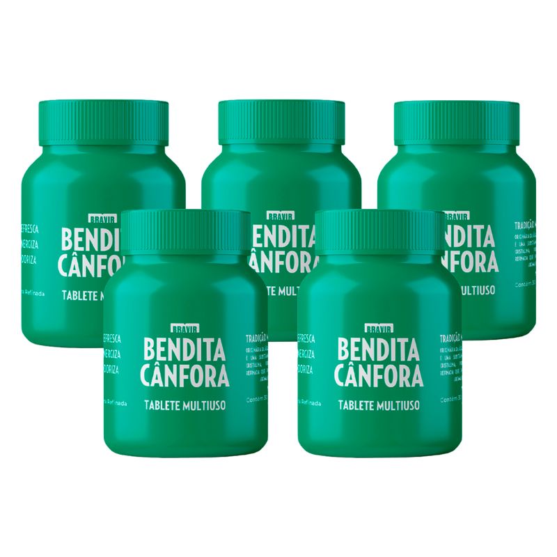Kit c/ 5 Bendita Cânfora Pote com 30 unidades