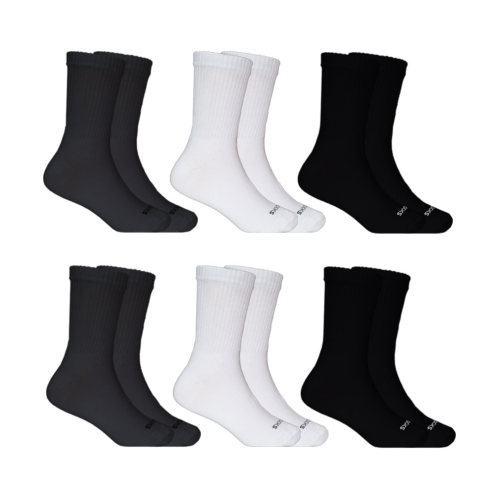 Kit 6 Meia Cano Médio Infantil  Algodão Branco Preto Chumbo em Oferta na Shopee