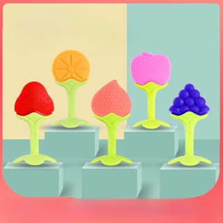 Moedor De Dente De Frutas 3D Para Bebês Cola/Baby Silicone Mordidas Music/Neonatal Conforto em Oferta na Shopee