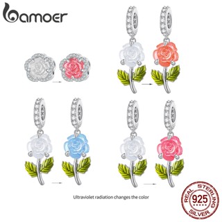 Bamoer 925 Sterling Silver Beads Mudança De Cor De Prata Esterlina Bijuteria Pulseira Fashion Jewelry Gifts for Women