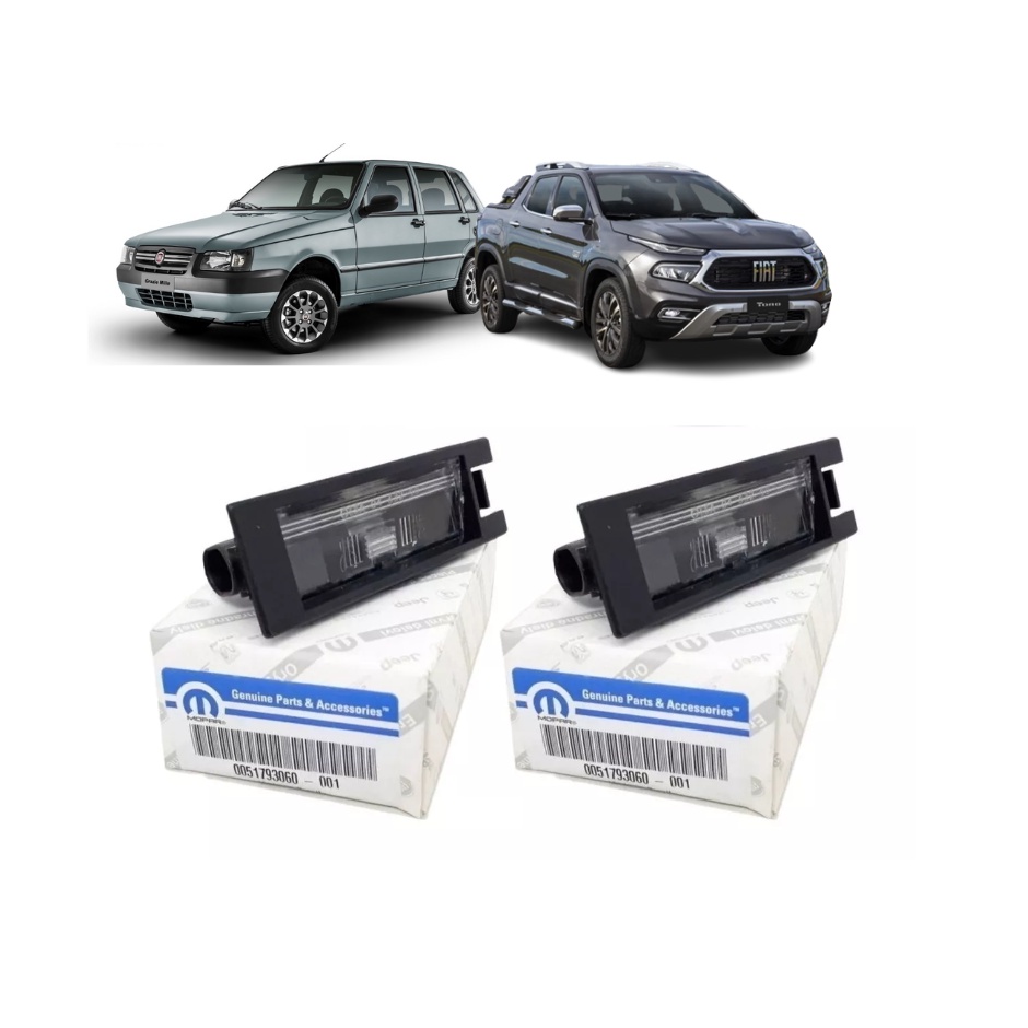 Par Lanterna Luz Placa Fiat Uno Linea Punto Palio Doblô Toro