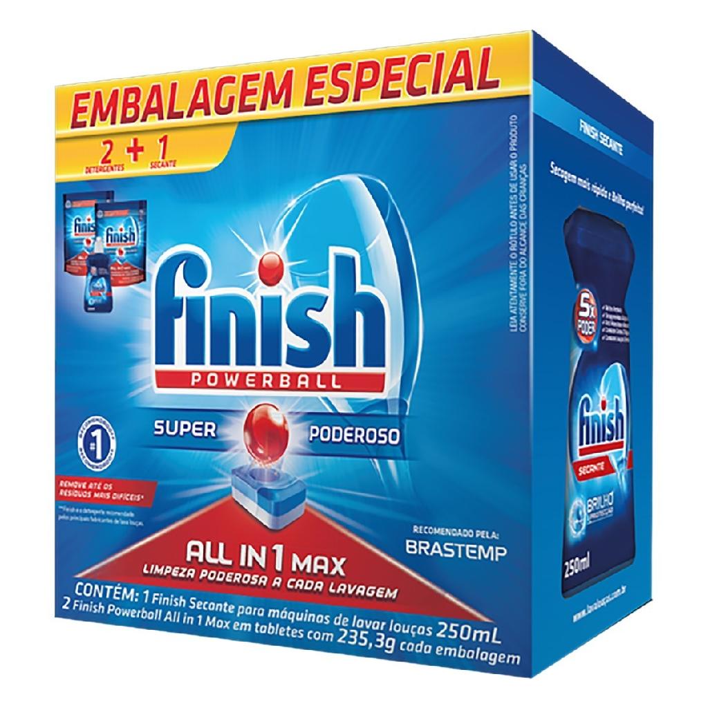 Kit Finish 2 Powerball All in One Max 13un + Secante 250ml em Oferta na Shopee
