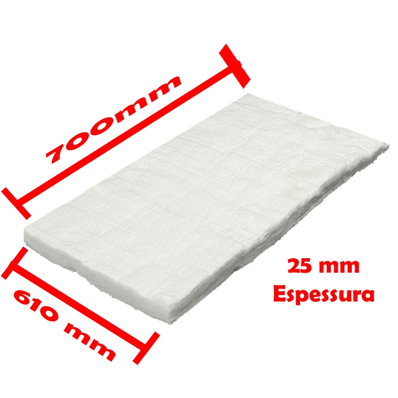 Manta Fibra Cerâmica Temp 700x610x25 para Forja Cutelaria 1260ºc