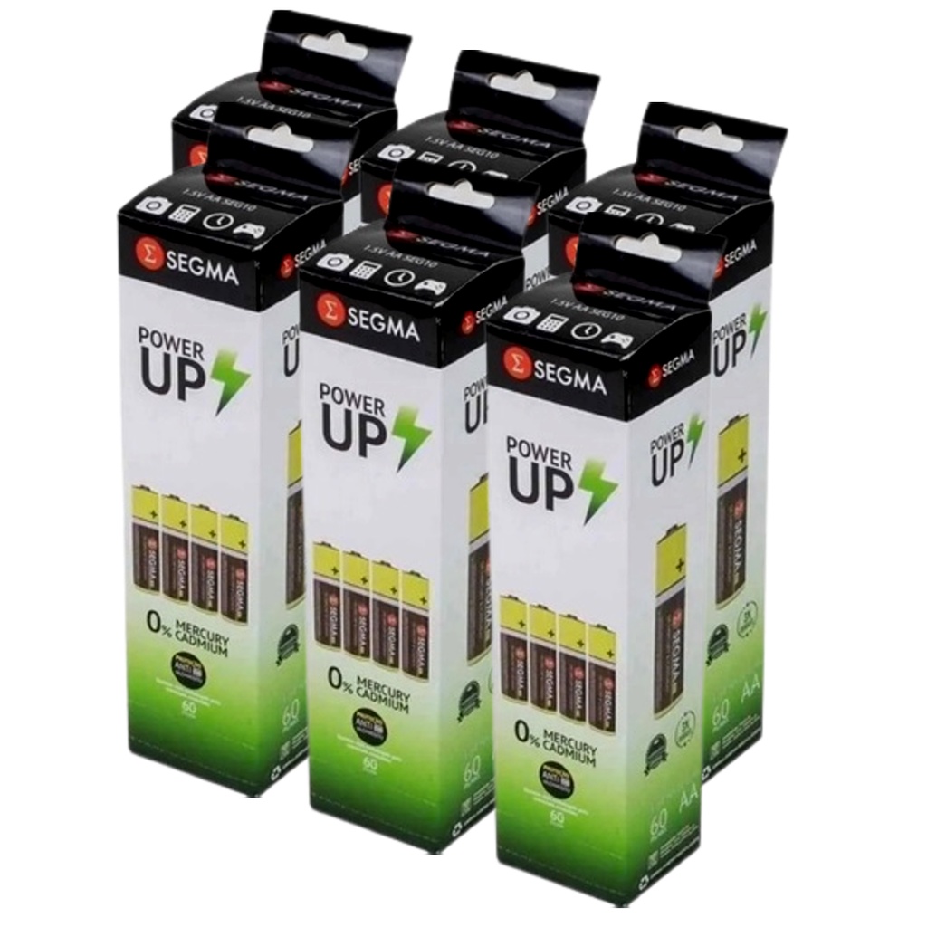 Kit 6 Pilhas Caneta Aa Caixa C/ 60 Unidades Durável Segma