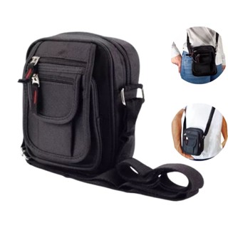 Bolsa Shoulder Bag Lateral Bolsa Transversal Pochete com ziper Unissex Alça regulável