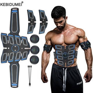 EMS Treinador De Estimulação Muscular Abdominal USB Massajador De Emagrecimento Recarregável E 3 Controladores ABS Massagem