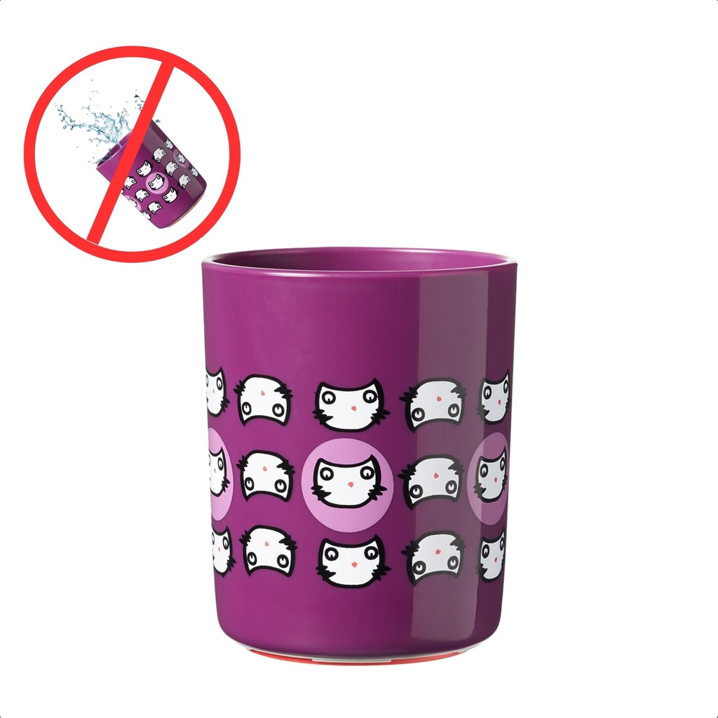 Copo Infantil Anti-queda No Knock 190 ML Difícil de Derrubar Roxo Gatinhos Desenvolvimento da Coordenação - Multikids em Oferta na Shopee