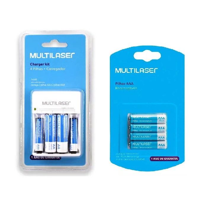 Carregador De Pilhas Recarregáveis Com 8 Pilhas AA+2/AAA+6