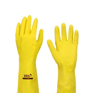 Luva de Latex Multiuso P Amarelo Volk