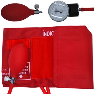 Aparelho de Pressão Manual Adulto Aneróide Vermelho Premium