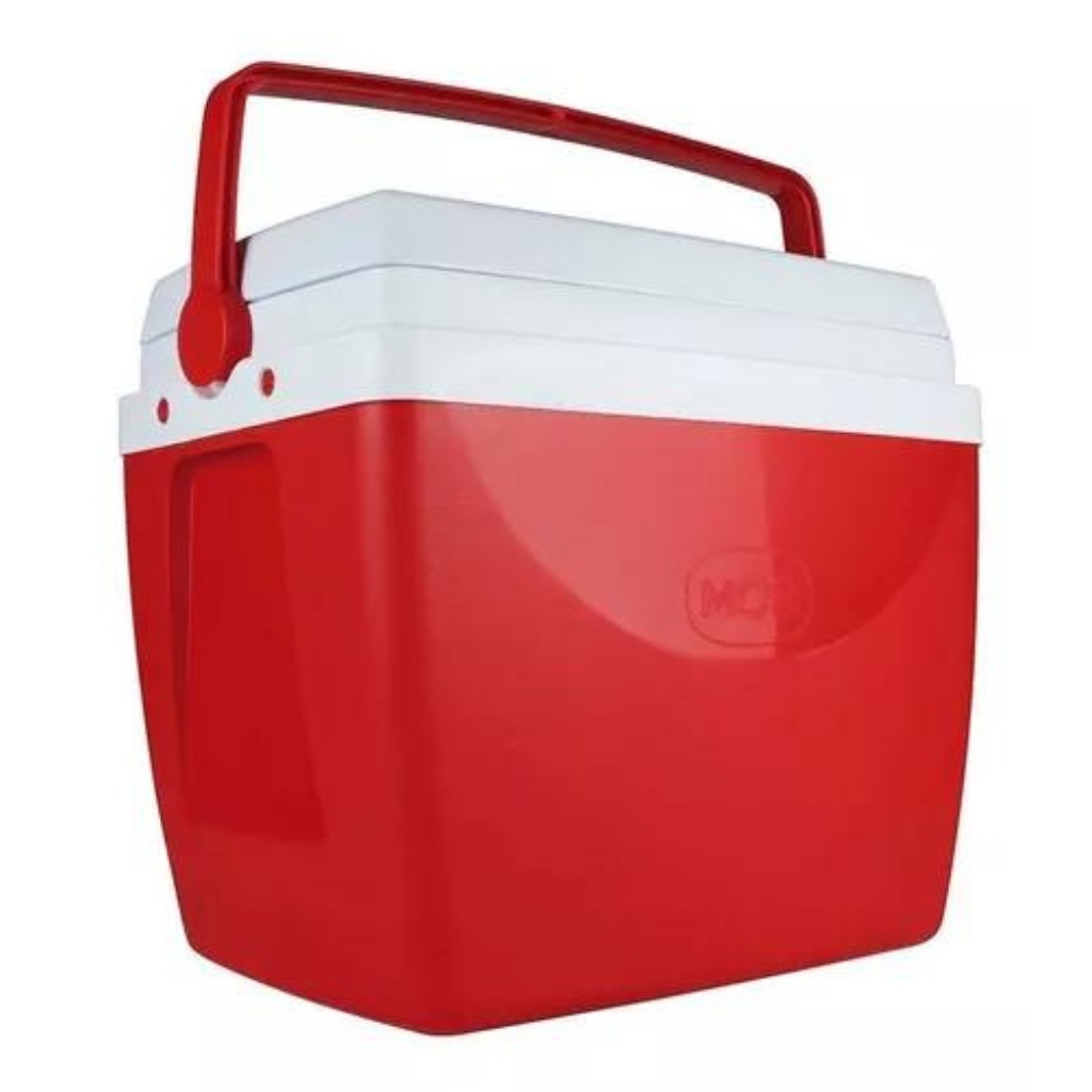 Caixa Térmica 34 Litros Vermelha Com alça e porta copos - Mor em Oferta na Shopee
