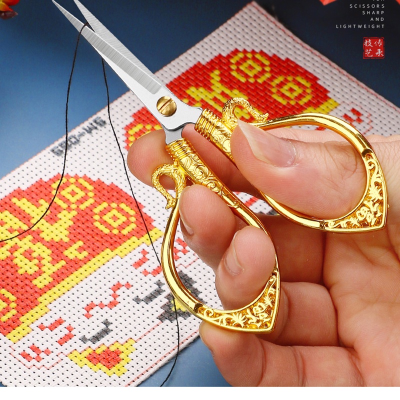 Nova liga de zinco Ruyi tesoura pequena cortes de papel manual doméstico fio de aço inoxidável corte tesoura pontiaguda