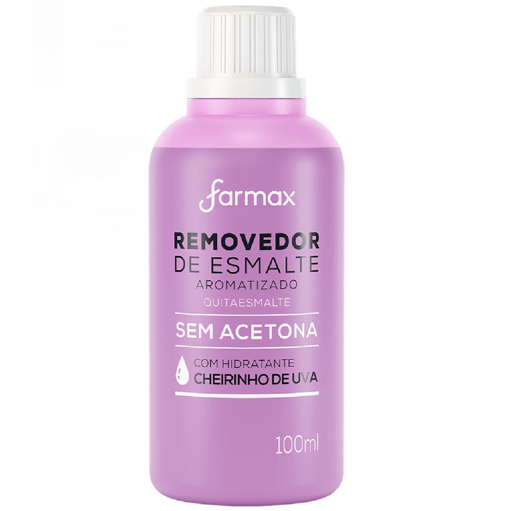 Removedor de Esmalte Farmax Sem Acetona Cheirinho de Uva 100ml