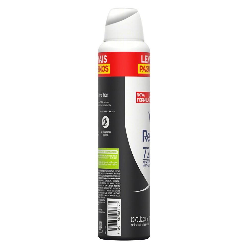 Kit 3 Desodorantes Antitranspirante Aerosol Feminino Rexona Invisible 72 horas 250ml · foto 2