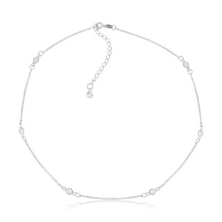 Colar Choker Ponto De Luz 4mm Prata 925