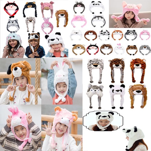 Touca Infantil de Bichos Gorro de Animais Gorro de Bichinhos de Pelúcia Inverno para menino menina adulto