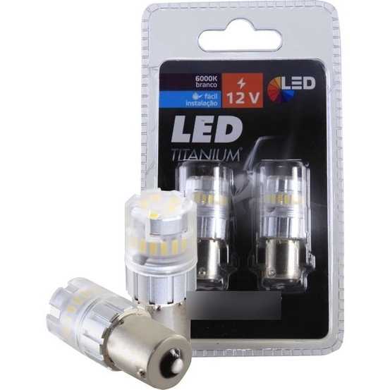 Par Lâmpada Led Titanium 2 Polos Branca 1156 Shocklight 12V - (SLL-1157T-BC) em Oferta na Shopee