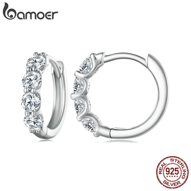 Bamoer 925 Silver D-Color Moissanite 0.1 Karat Clássico De Seis Garras De Diamante Para Mulheres - Fashion Accessories