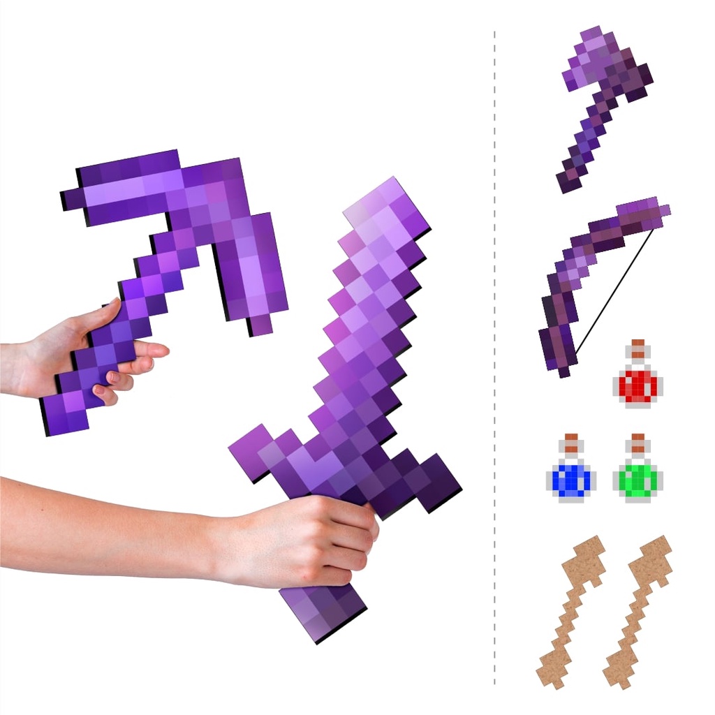 Kit 12 Itens Jogo Pixel Netherite Encantado Espada Picareta
