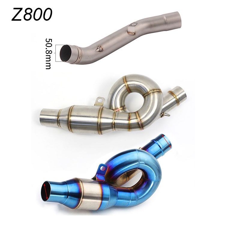 Tubo De Ligação Intermediária De Escapamento Para Motocicleta Z800 , Encaixe De Médio Torcido 51 Mm