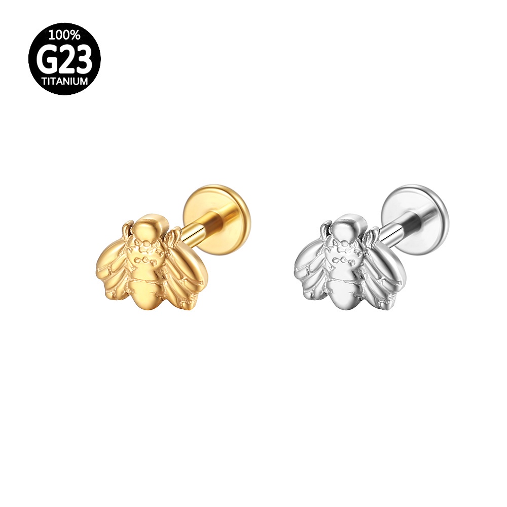 Piercing Labret Titânio Abelha | Helix, Tragus, Conch, Nariz, Boca-Medusa e Outros em Oferta na Shopee