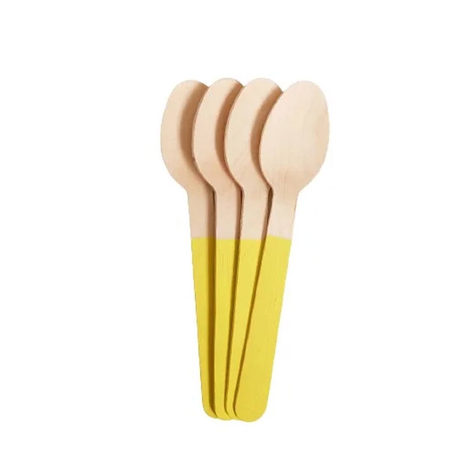 Colher de Madeira - Amarelo - 10 unidades - ArtLille - Rizzo em Oferta na Shopee