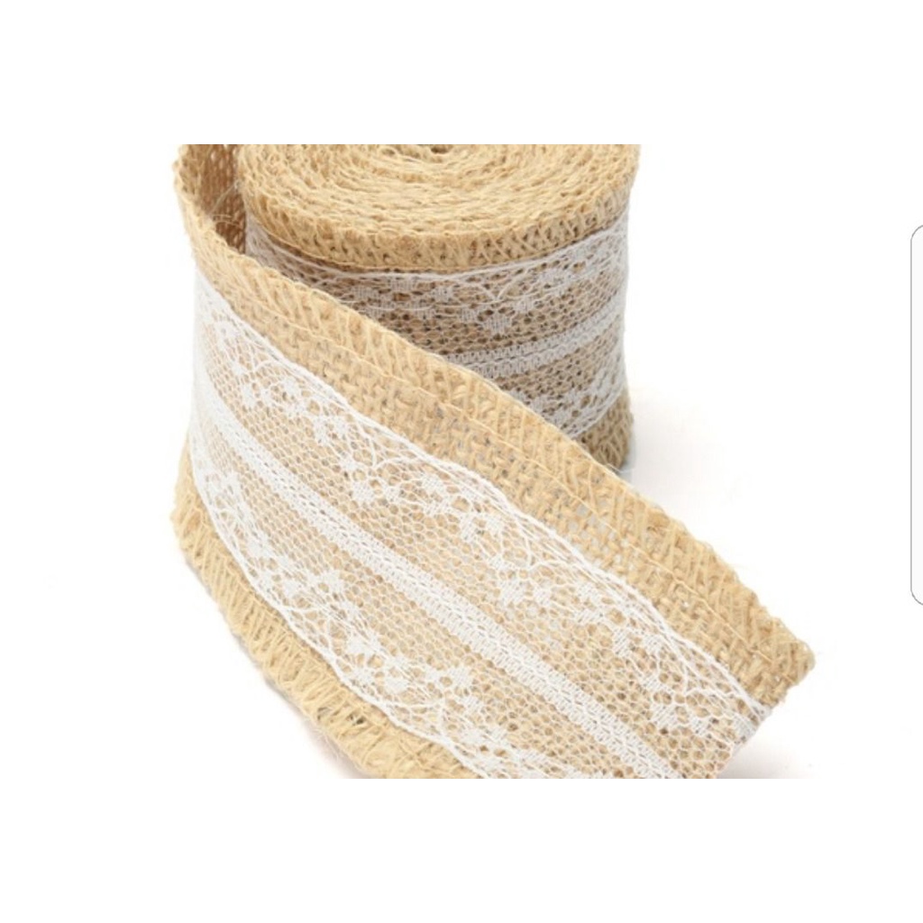 Fita Decorativa Juta com Renda 5cm x 2metros - ArtLille Rizzo Confeitaria