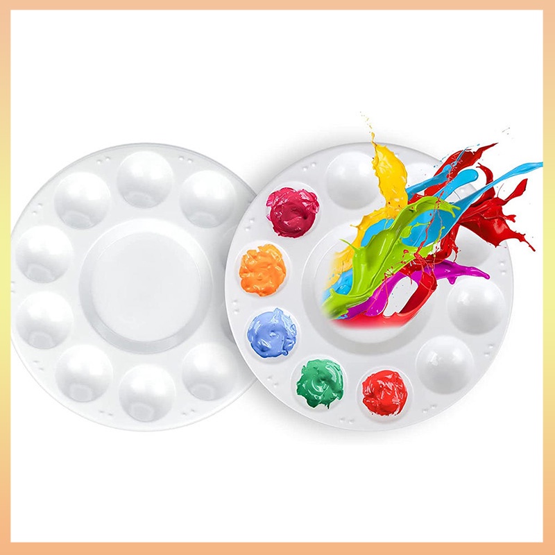 Paleta Circular De Cores Arte E Pintura Suprimentos Pigmento Bandeja Plástica