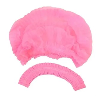 TOUCA DESCARTAVEL - COR ROSA BEBE ELASTICO - 100 UNIDADES